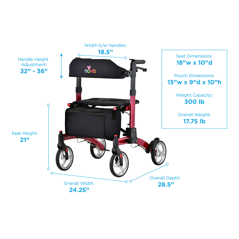 MONARCH ROLLATOR RED